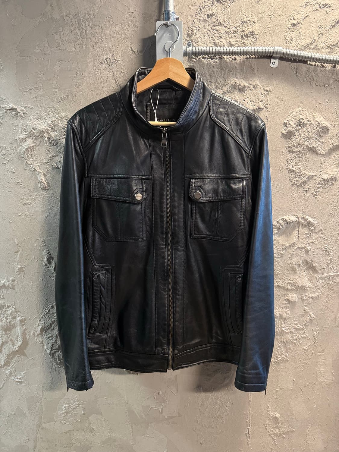 가바 GABBA 양가죽 싱글 라이더 자켓 블랙 100 상품이미지1