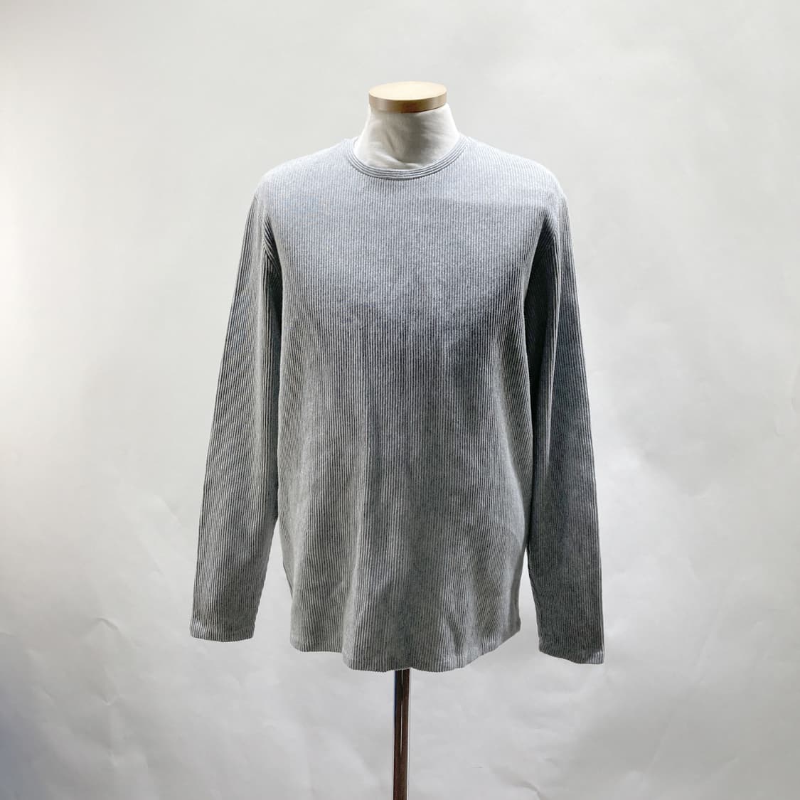 자라 남성골지긴팔티셔츠 그레이 라운드 L  상품이미지1