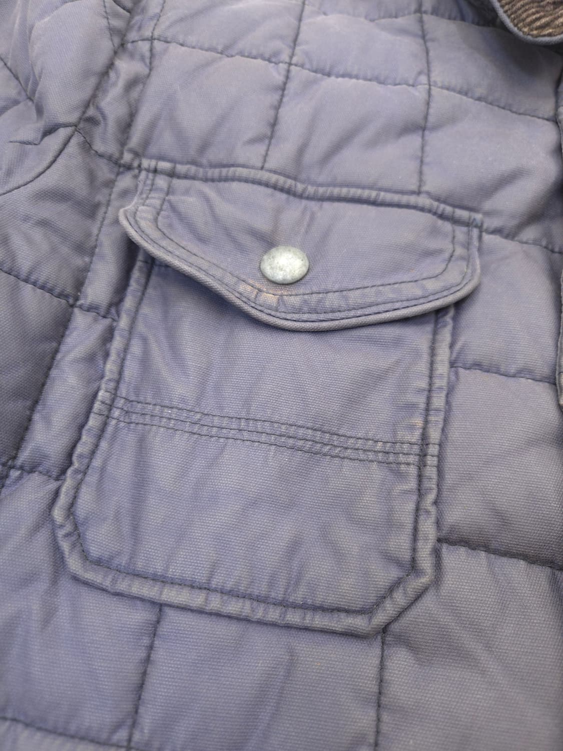 시리즈 WAXED 퀼팅 자켓 코듀로이 카라 M 네이비 상품이미지3