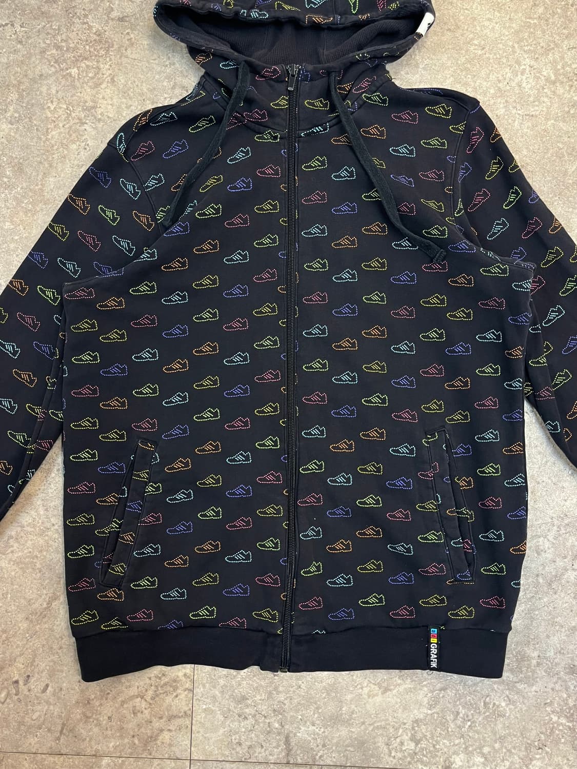 아디다스 슈즈 패턴 후드집업 블랙 105 #csz3239 상품이미지4