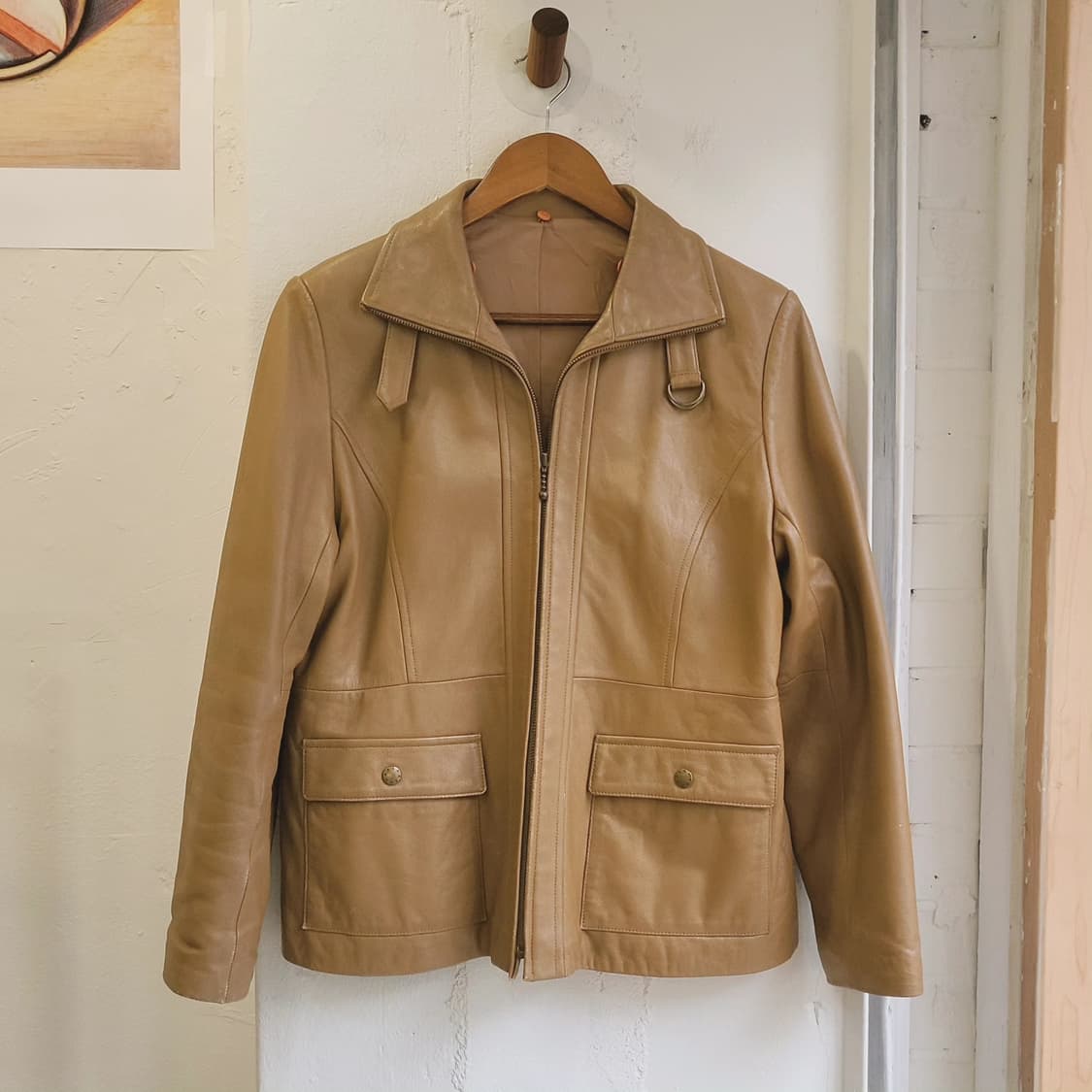 카멜 양가죽 래빗퍼 자켓 여자 M 상품이미지3