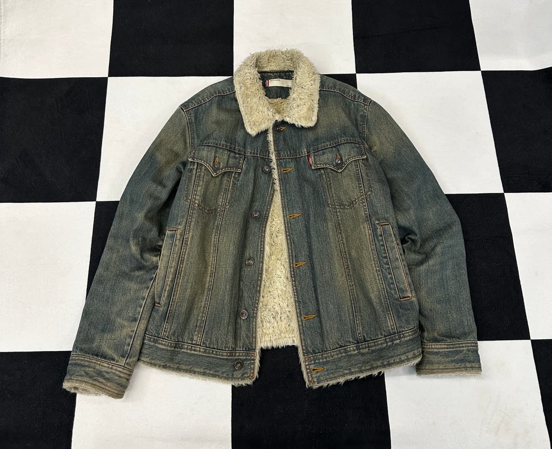 100)리바이스 웨스턴 쉐르파 펑크 y2k 애쉬카키 상품이미지3