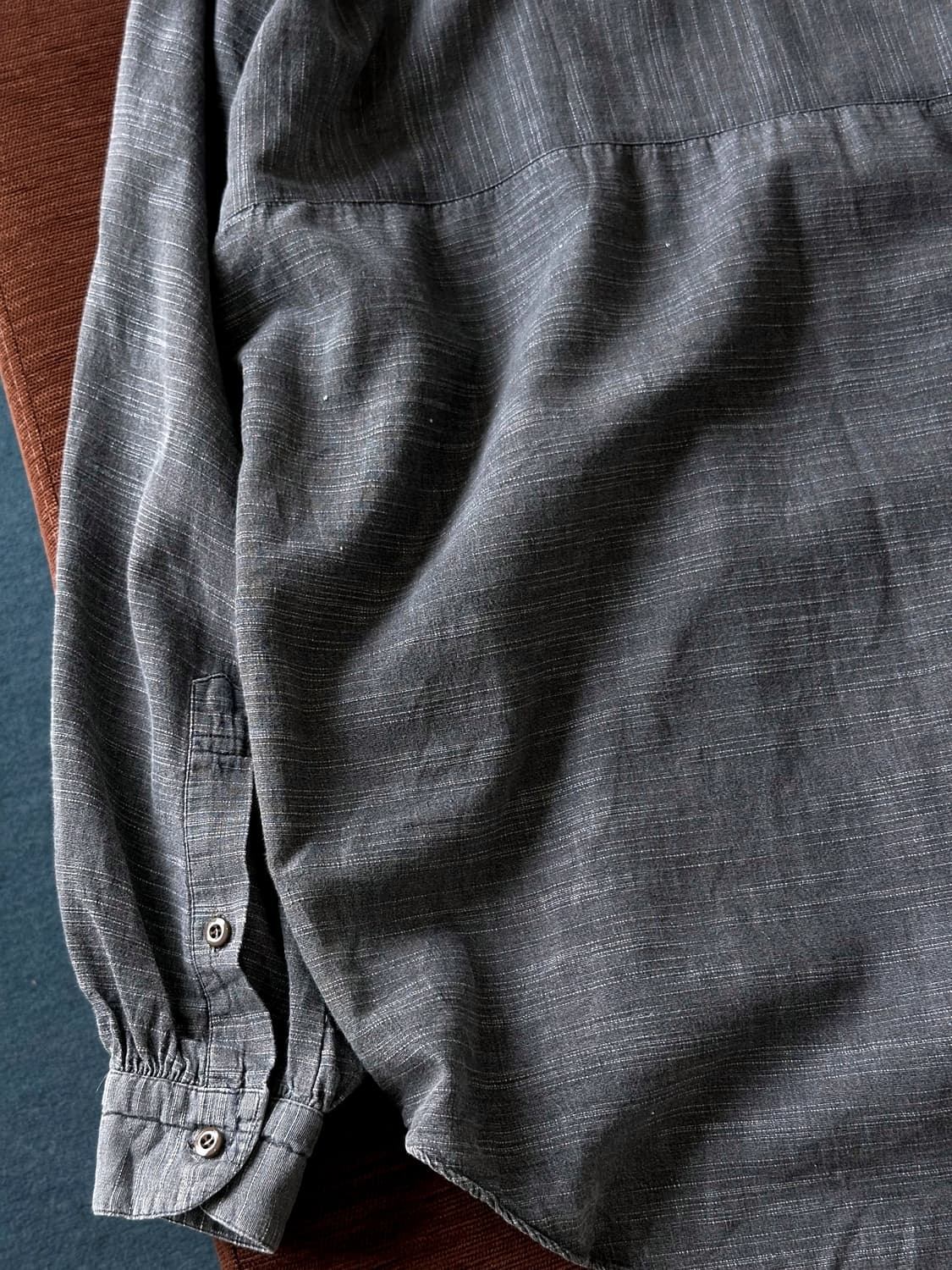 Rough cotton jacquard panel design shirt 상품이미지4