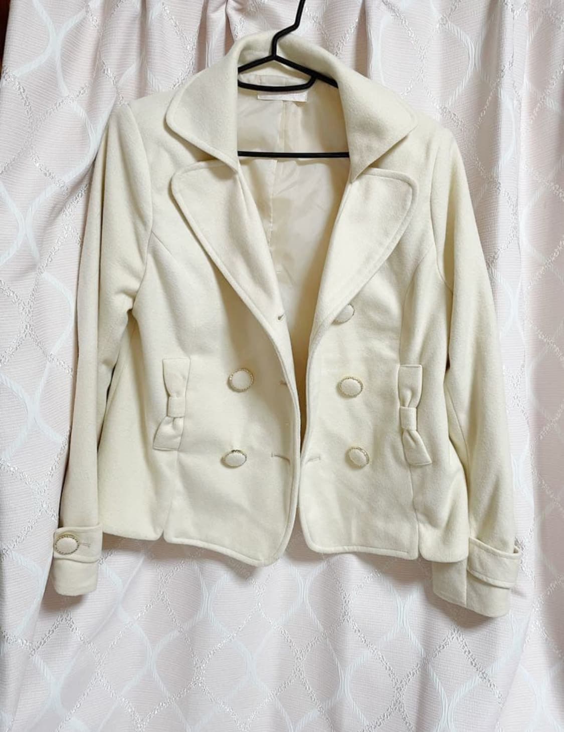 일브 리즈리사st 프라임패턴 리본 숏코트 자켓 상품이미지1