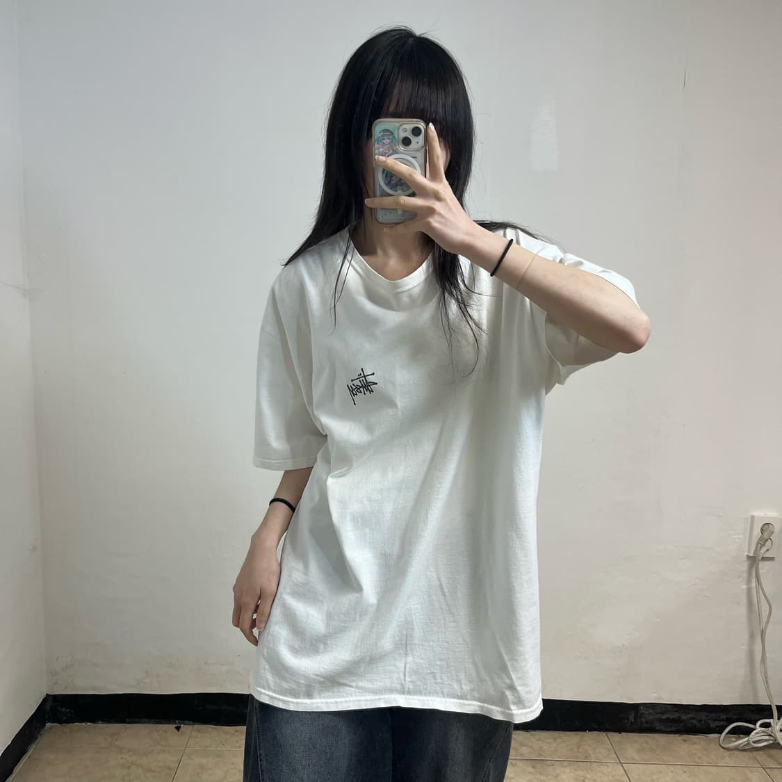 Stussy stock logo white t-shirt 상품이미지1