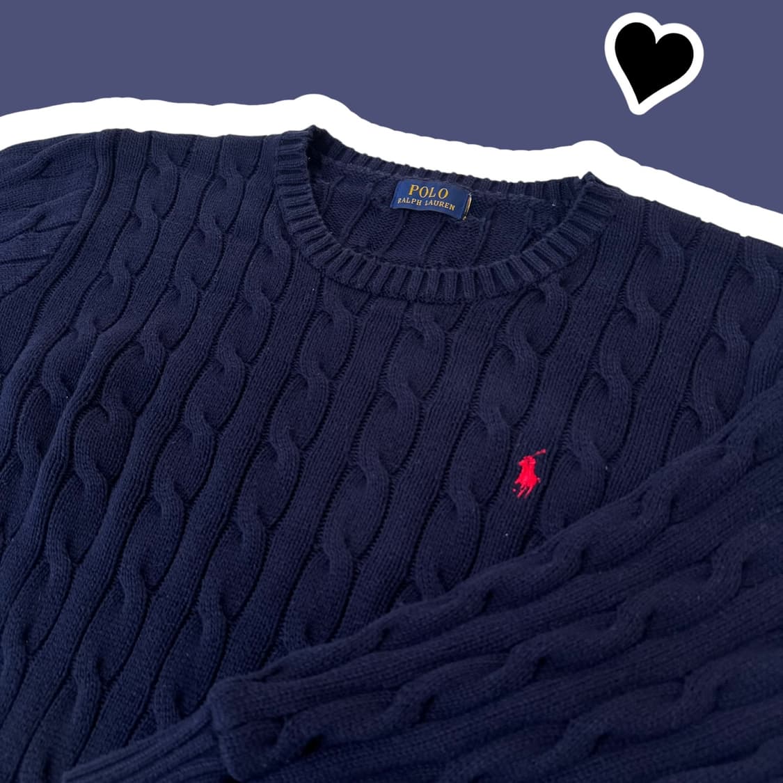 신형 폴로 랄프로렌 네이비 꽈배기 면니트 상품이미지1