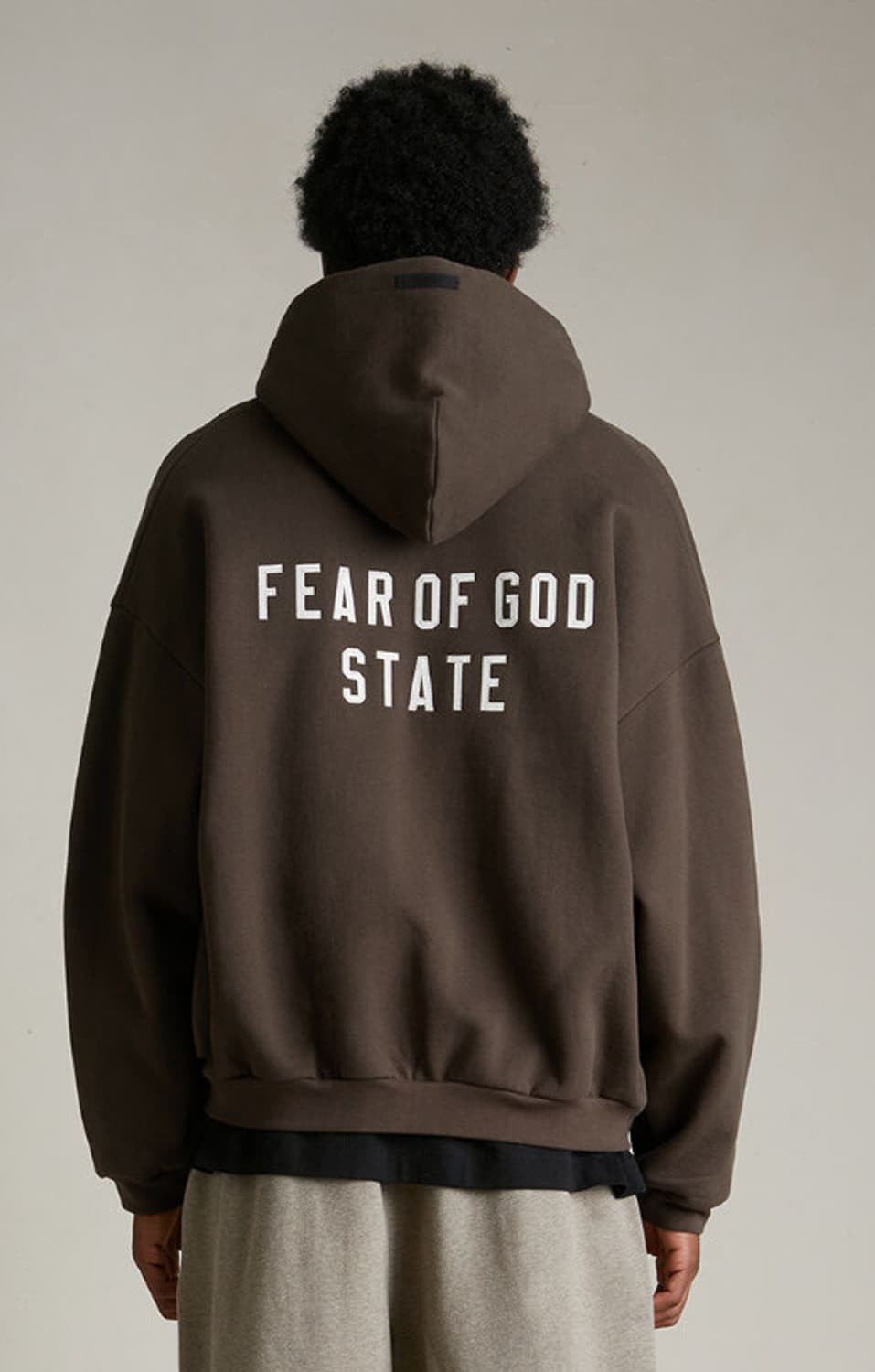 (M) 피어오브갓 에센셜 헤비 플리스 후드 집업 브라운 상품이미지4
