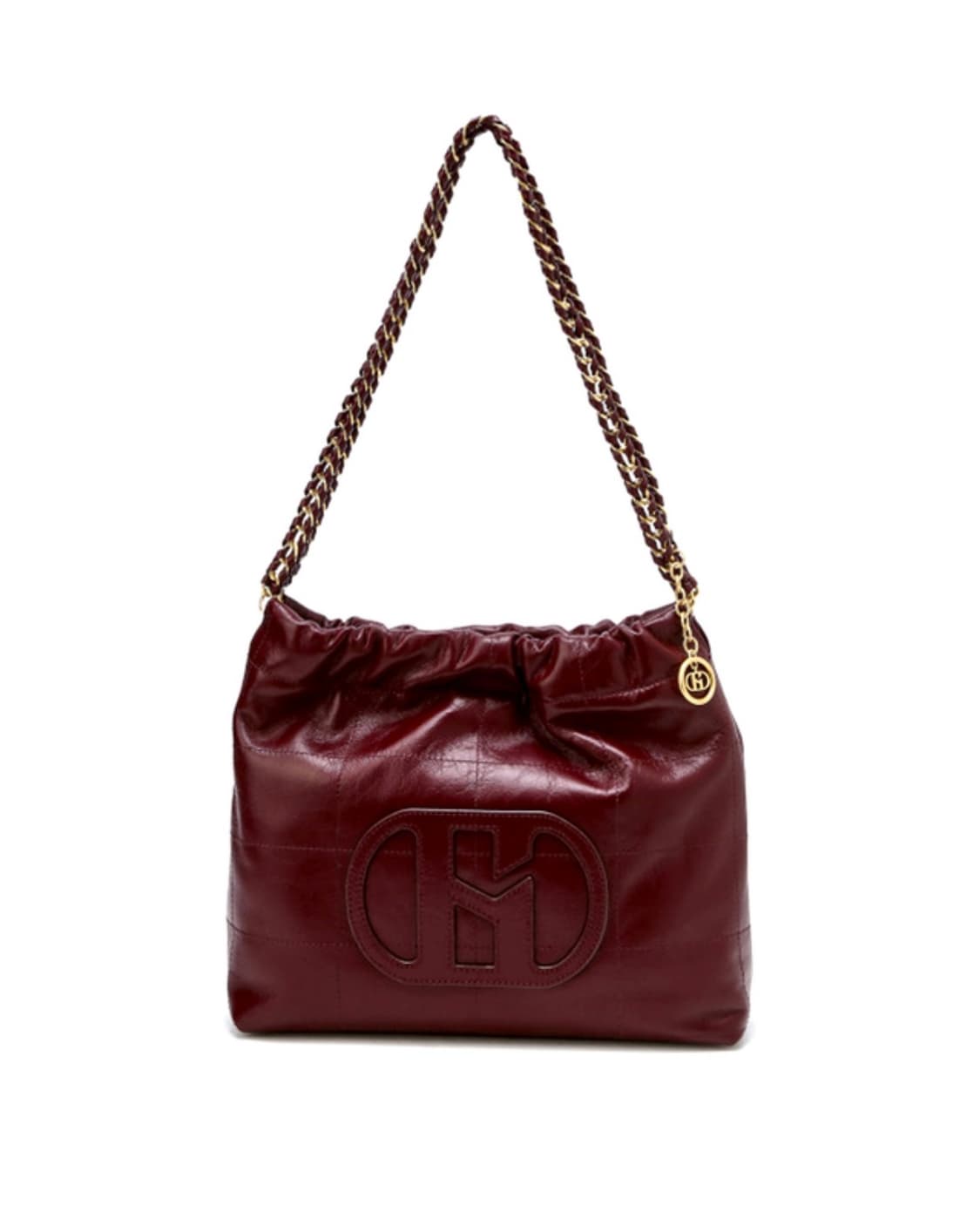 새상품) 헤지스 퀼팅 체인 호보 숄더백 레드 소가죽 상품이미지3