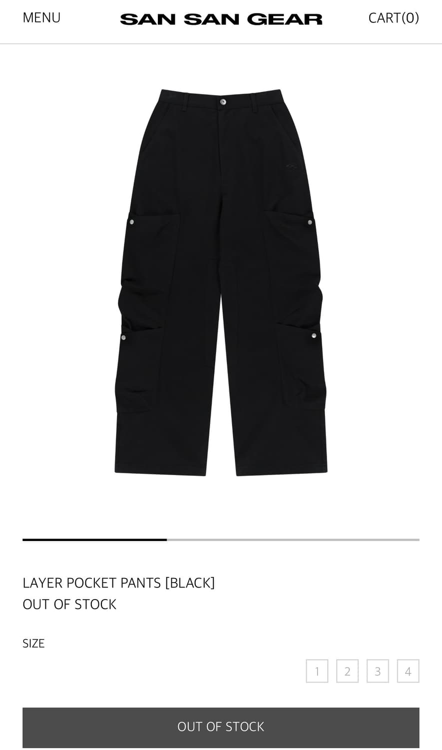 산산기어 레이어 포켓 카고 팬츠 블랙 상품이미지1
