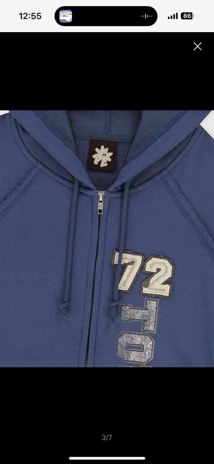 SUNLOVE W 72TOUR Zip Up Hoodie Blue 상품이미지3