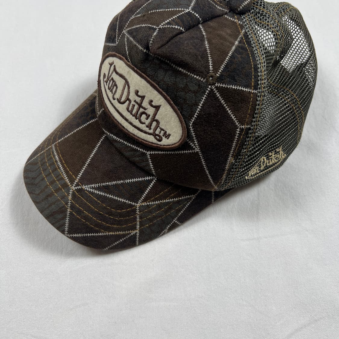 본더치 von dutch 로고 패치워크 메쉬 트러커 캡 모자 상품이미지2