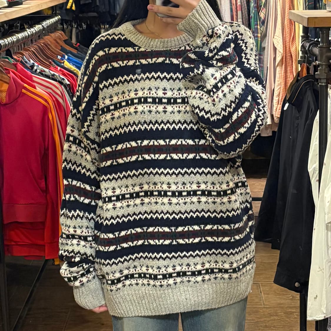 [HI] VTG 노르딕 패턴 울 니트 스웨터 상품이미지1