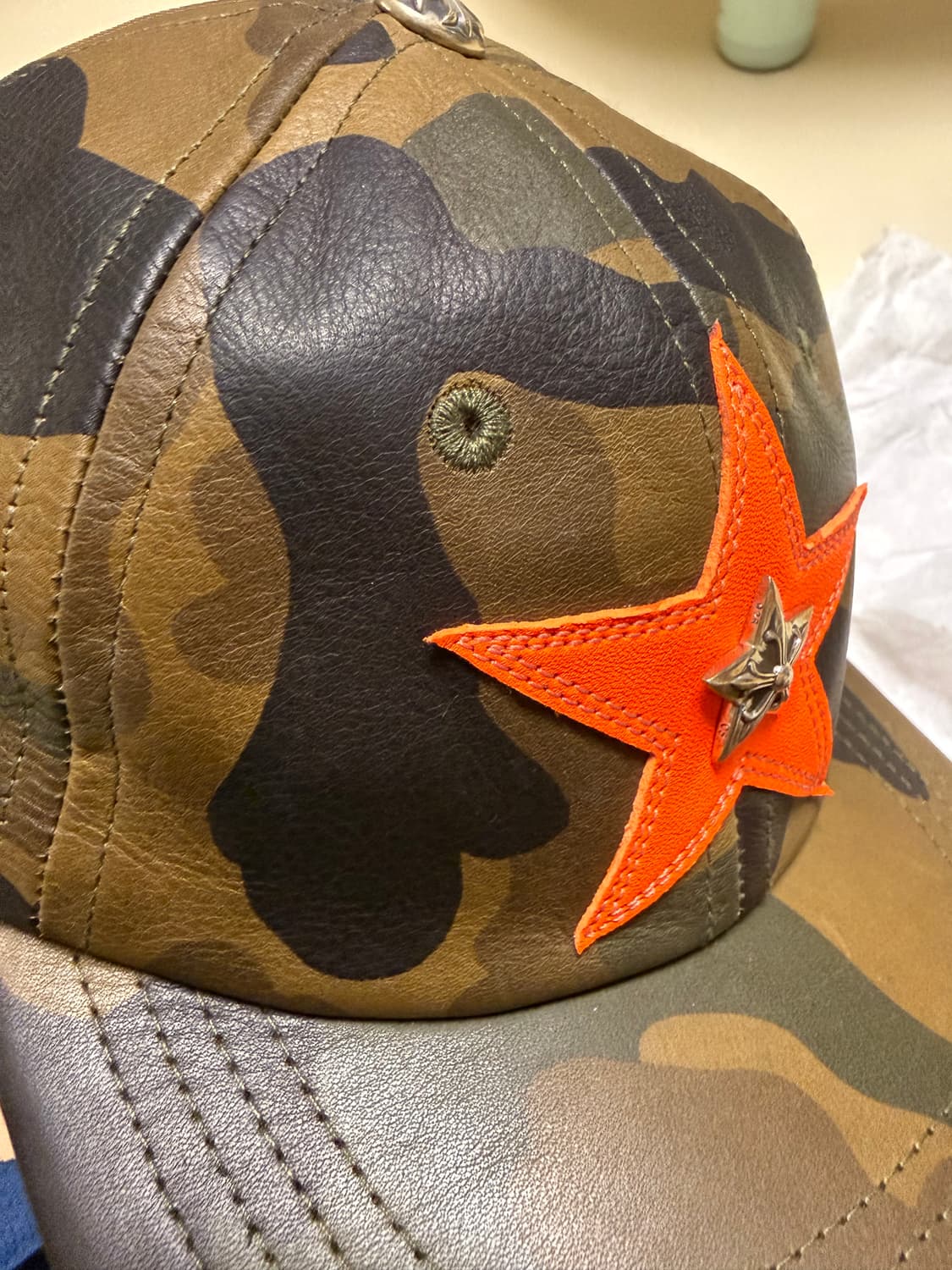 크롬하츠 정품 초레어 한정판 레더 캡 모자 새상품 상품이미지3