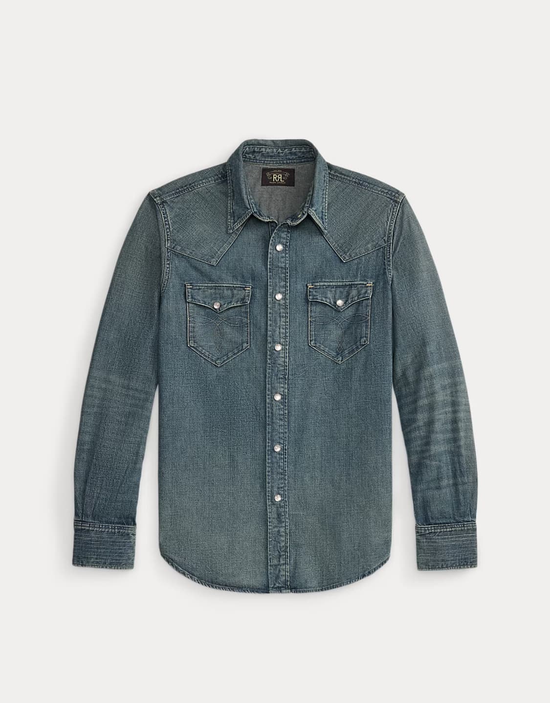 Rrl 더블알엘 슬림핏 데님 웨스턴 셔츠 상품이미지1