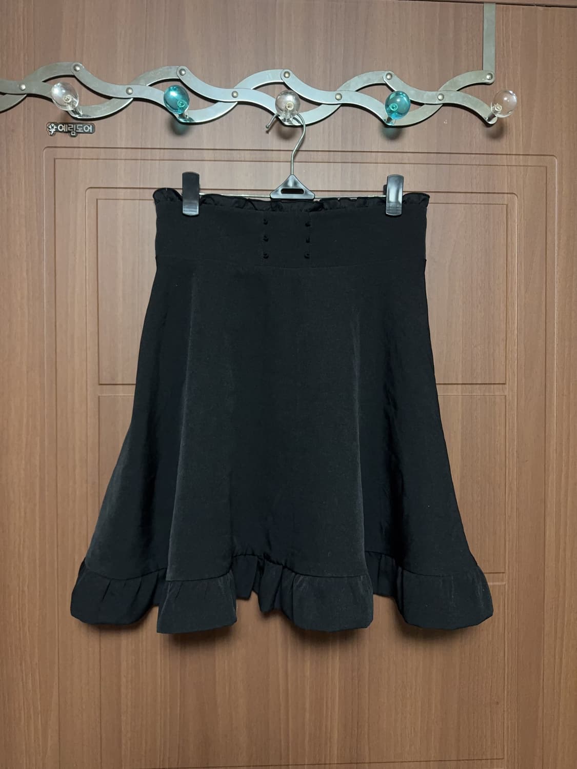 Mars 마즈 공겜여주 지뢰계 서브컬쳐 아일렛 블랙 플레어 프릴 스커트 상품이미지1