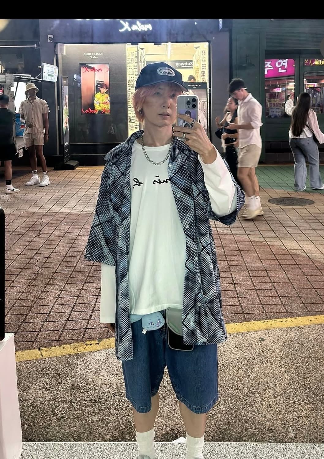 90s 힙합 사우스폴 레이온 반팔 셔츠 블루 L 한국제 상품이미지1