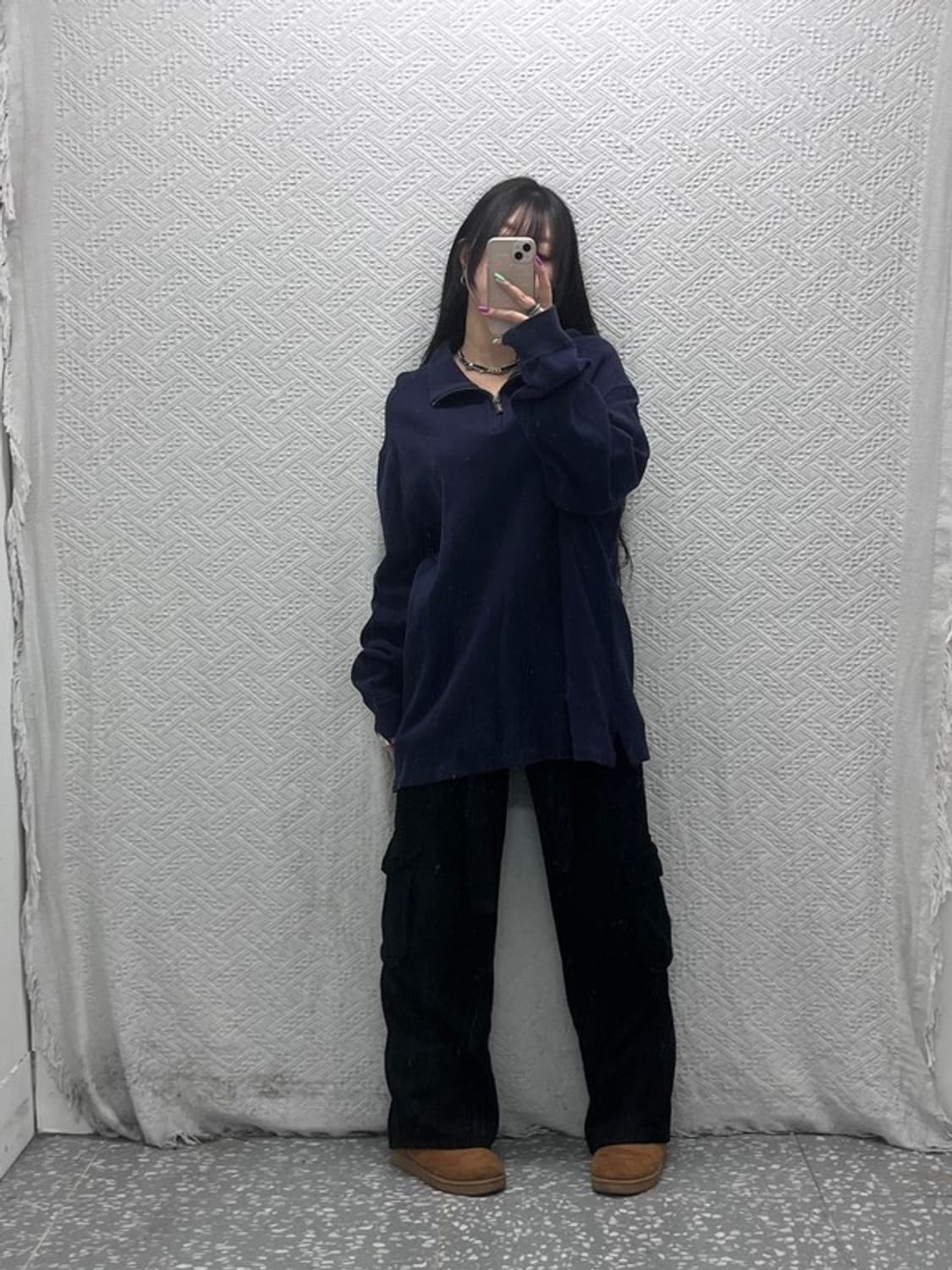 폴로 랄프로렌 모던 베이직 오버핏 반집업 니트 XL C07380 상품이미지2