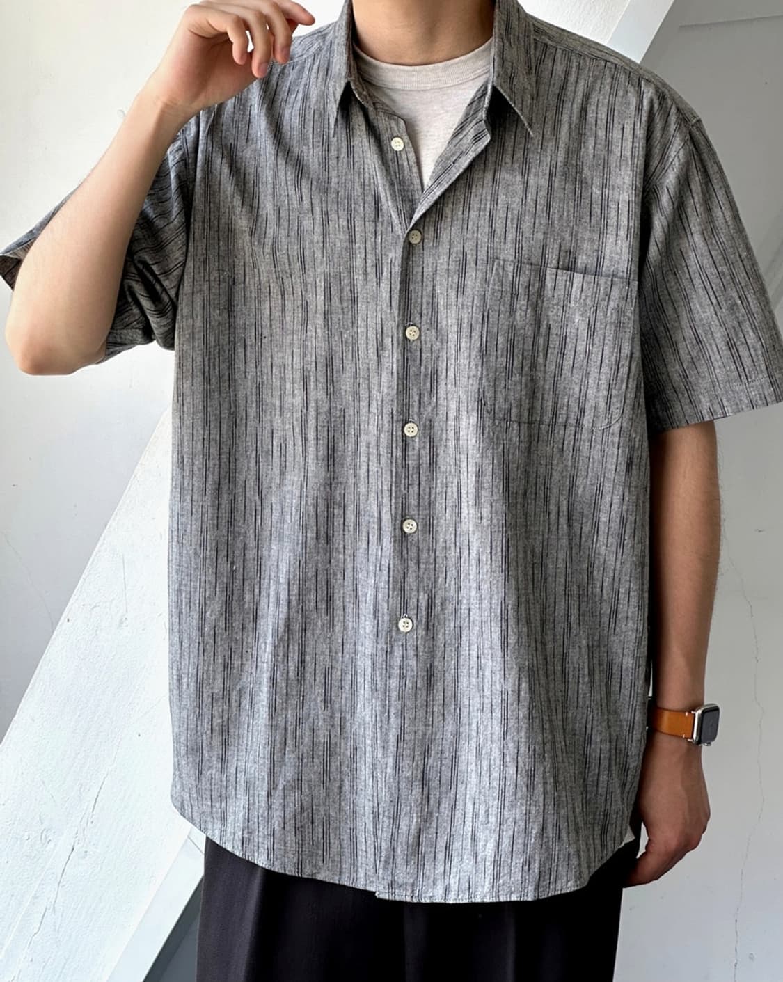 Design pattern cotton H/S shirt 상품이미지7