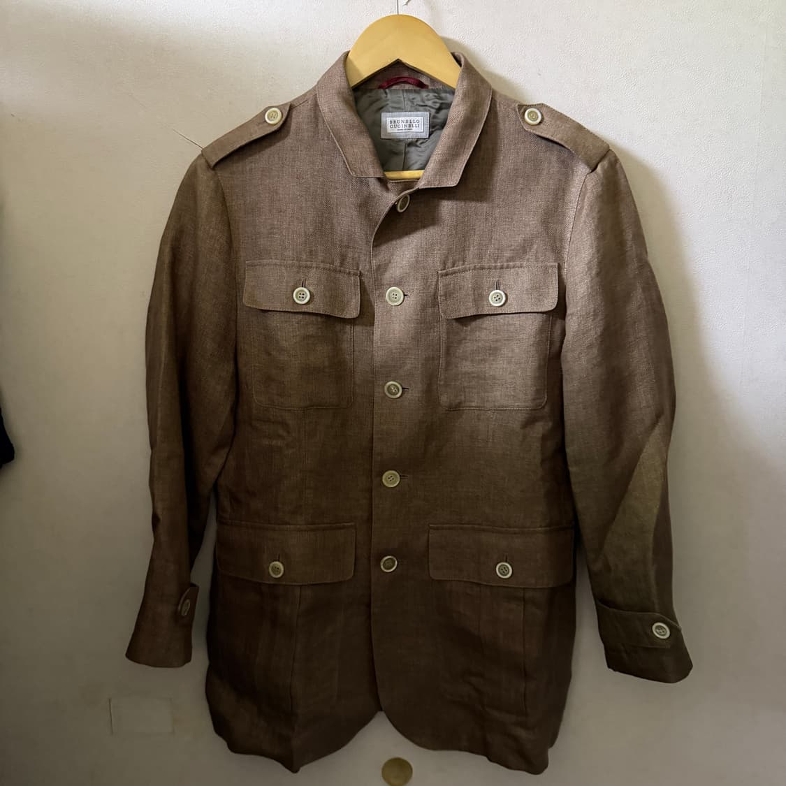 브루넬로 쿠치넬리 린넨 견장 셔츠 자켓 46 (95) 상품이미지2