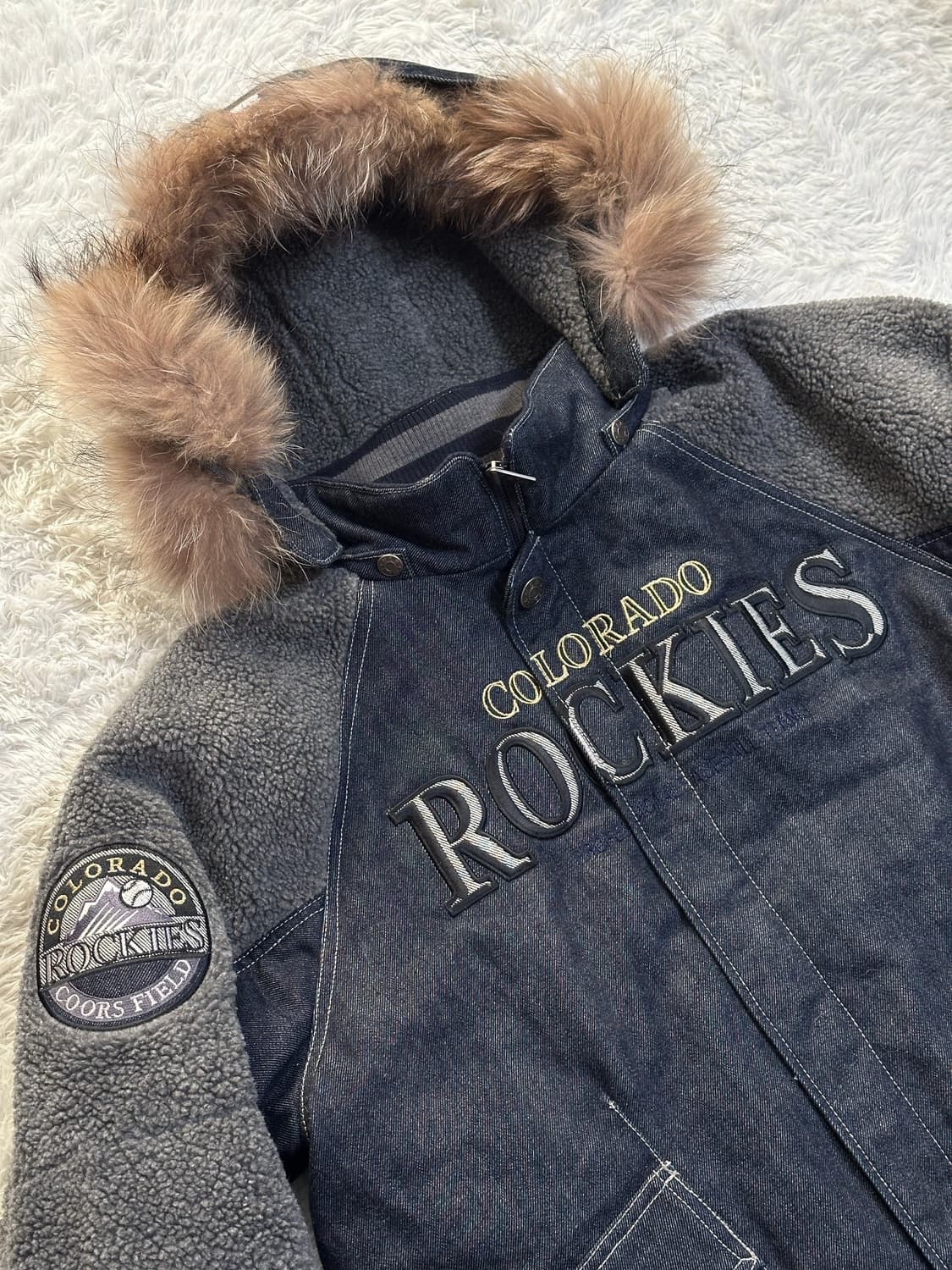 MLB 콜로라도 로키스 데님 후드 패딩 상품이미지2