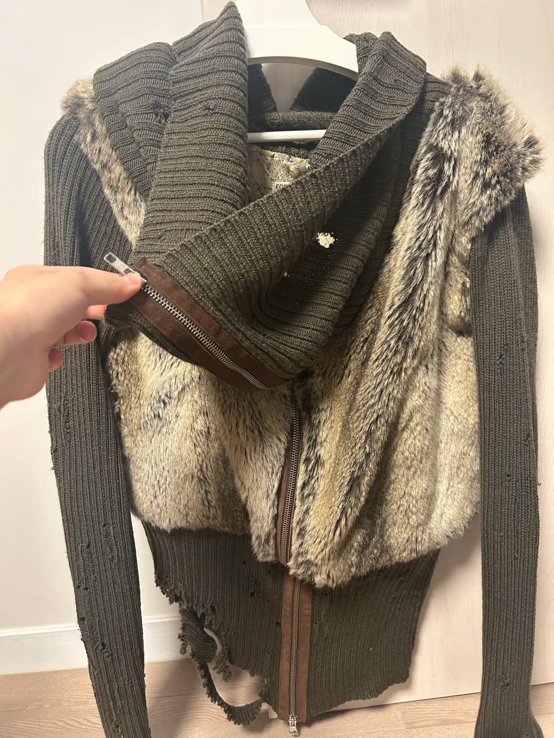 퍼 니트 콤비 자켓 상품이미지6