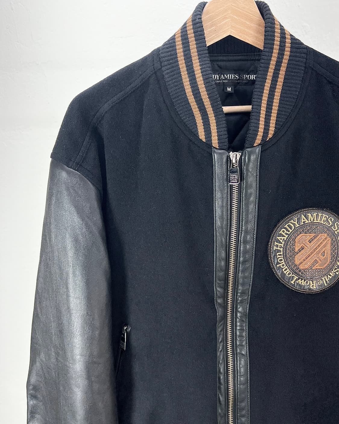 하디 에이미스 레오파드 카우레더 퀼팅 바시티 자켓 상품이미지3