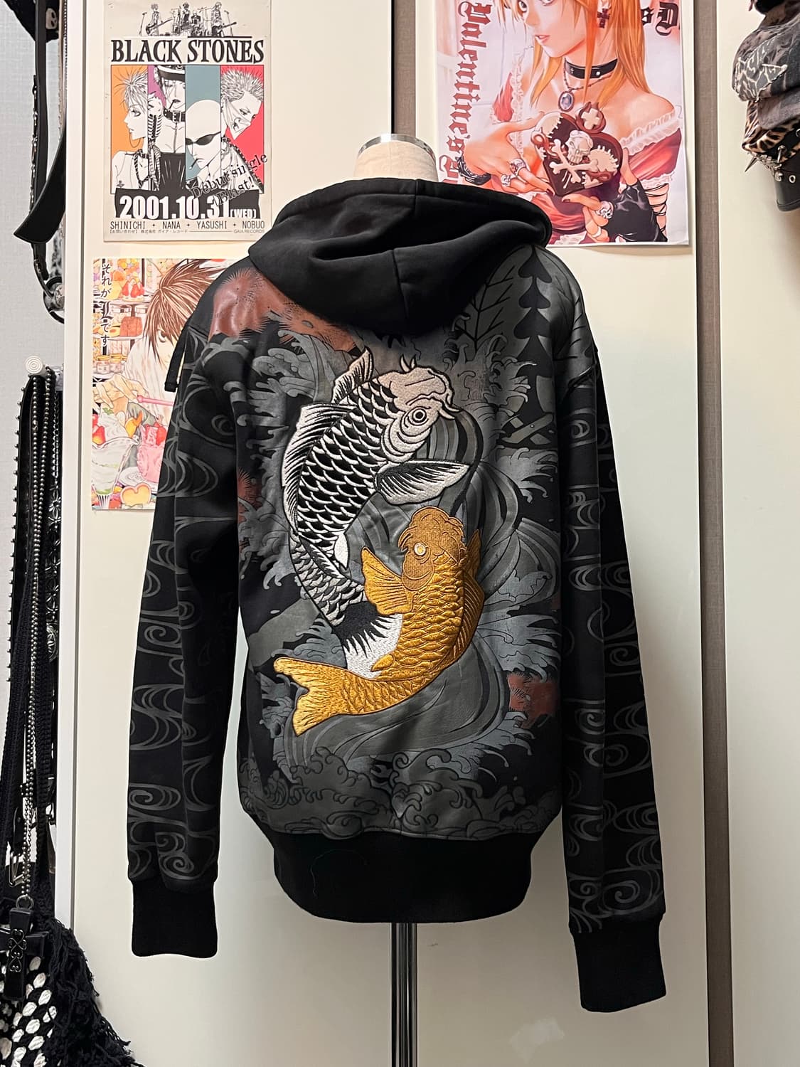 오리엔탈 잉어 자수 후드집업 상품이미지1