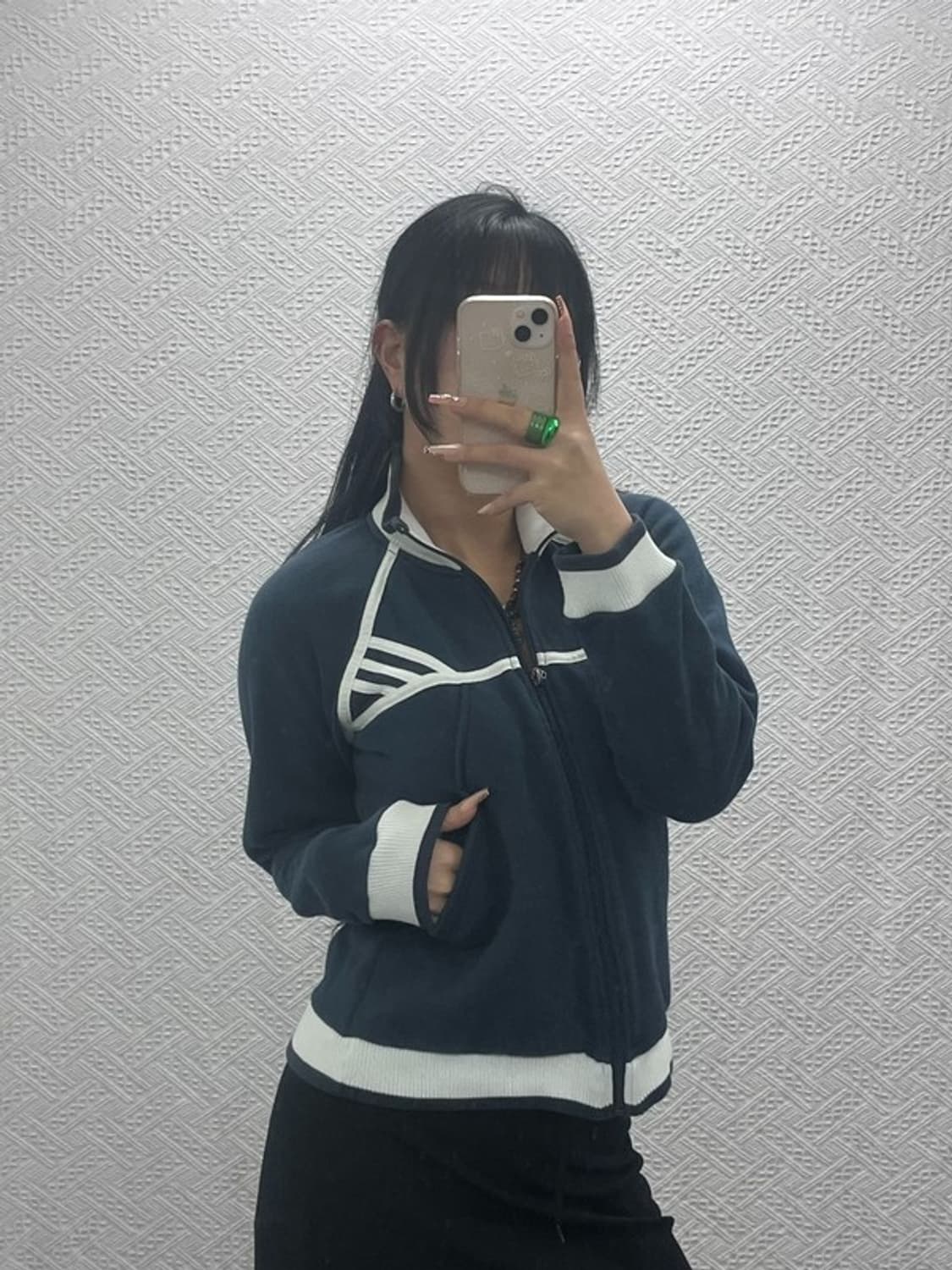 아디다스 재팬 희귀 올드스쿨 레트로 크롭 약기모 집업 L C08241 상품이미지2