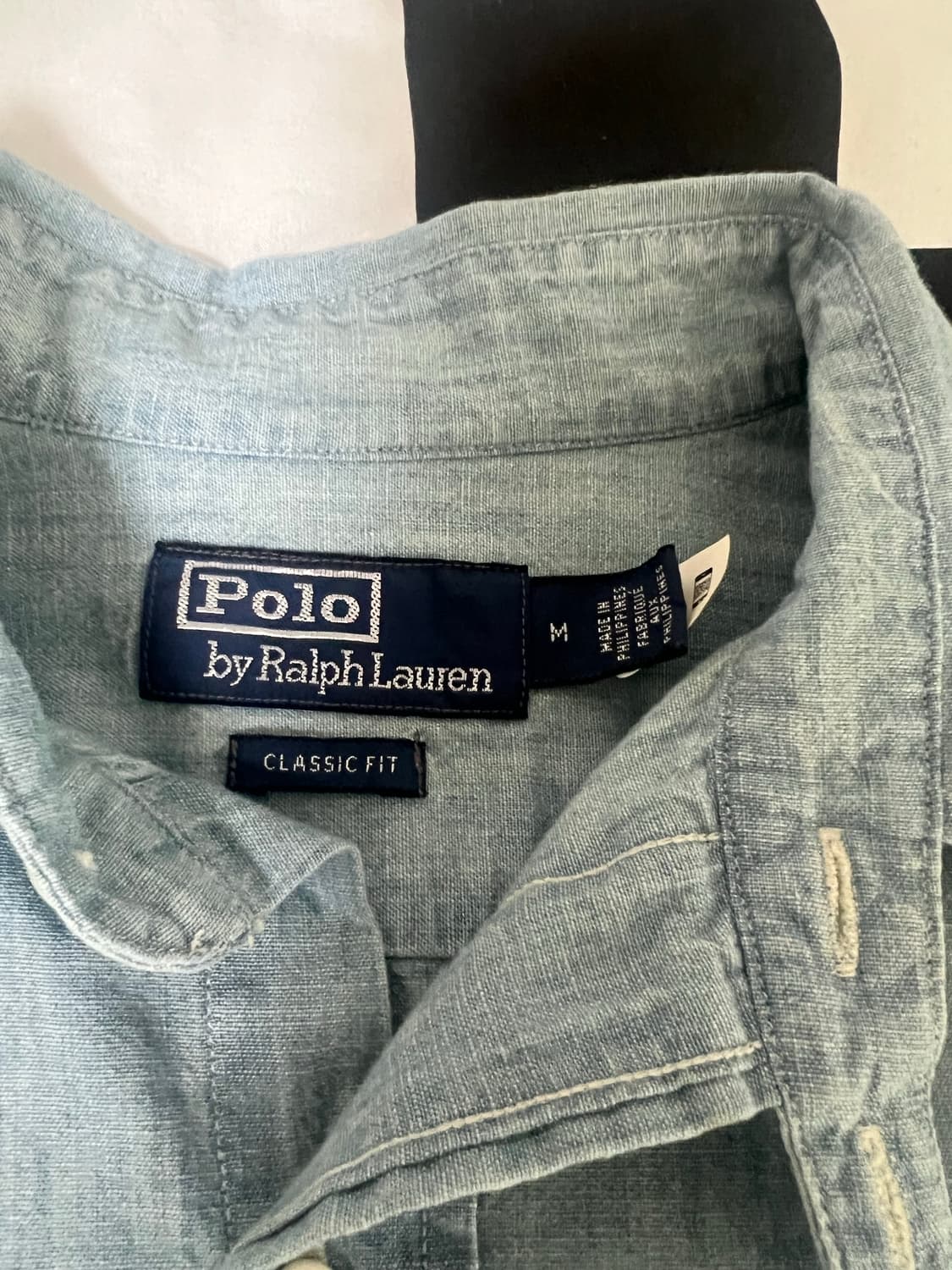 폴로 성조기자수 샴브레이워크셔츠 m(100)사이즈 상품이미지4