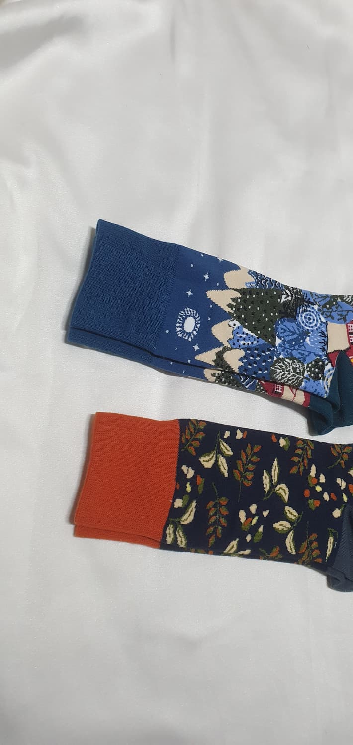 블루 집 나무패턴 양말 상품이미지6