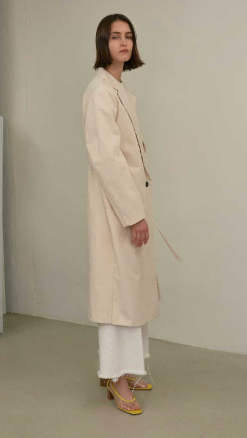 RECTO 렉토 FRAYED HEM OVERLAP COAT 상품이미지7