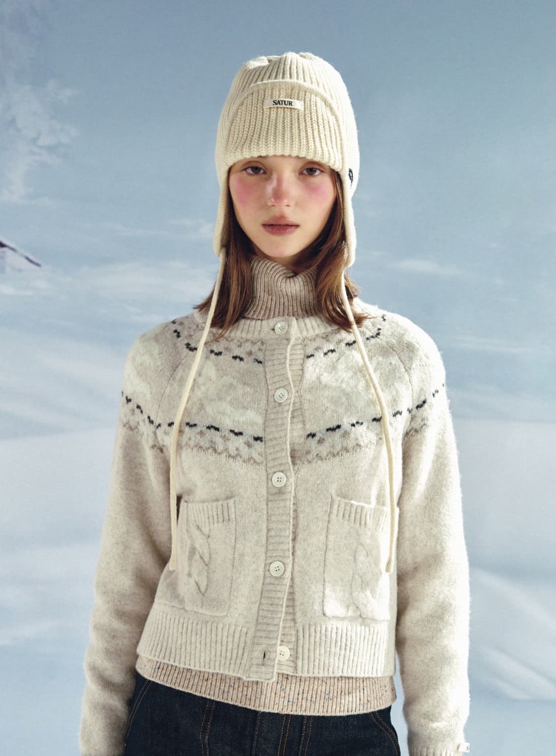 세터 홀리데이 엔젤 니트 가디건 크림 상품이미지3