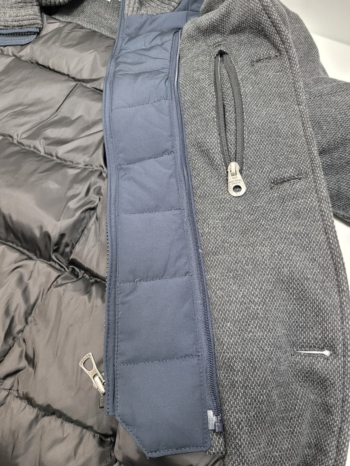 series 시리즈 이중 플라켓 다운 패딩 코트 / 남 100 차콜 
 상품이미지5