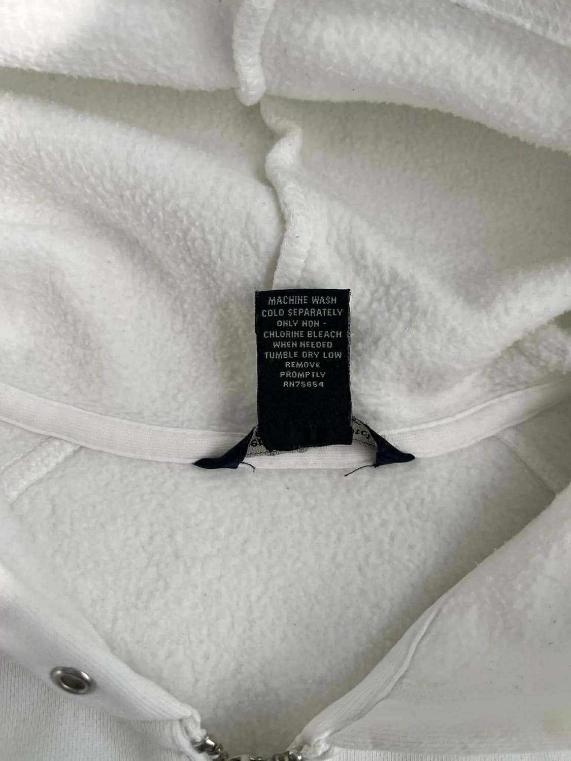 [L] 아베크롬비 Y2K 화이트 크롭 후드집업 스웻 져지 상품이미지4