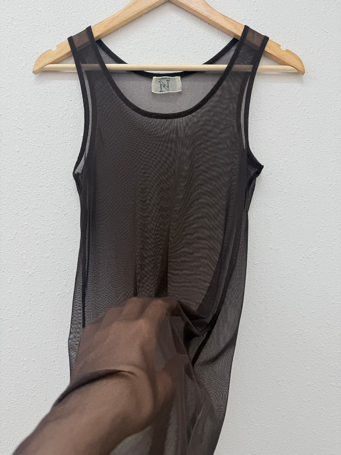 빈티지 RNA-N 브라운 시스루 레이어드 슬리브리스 상품이미지4