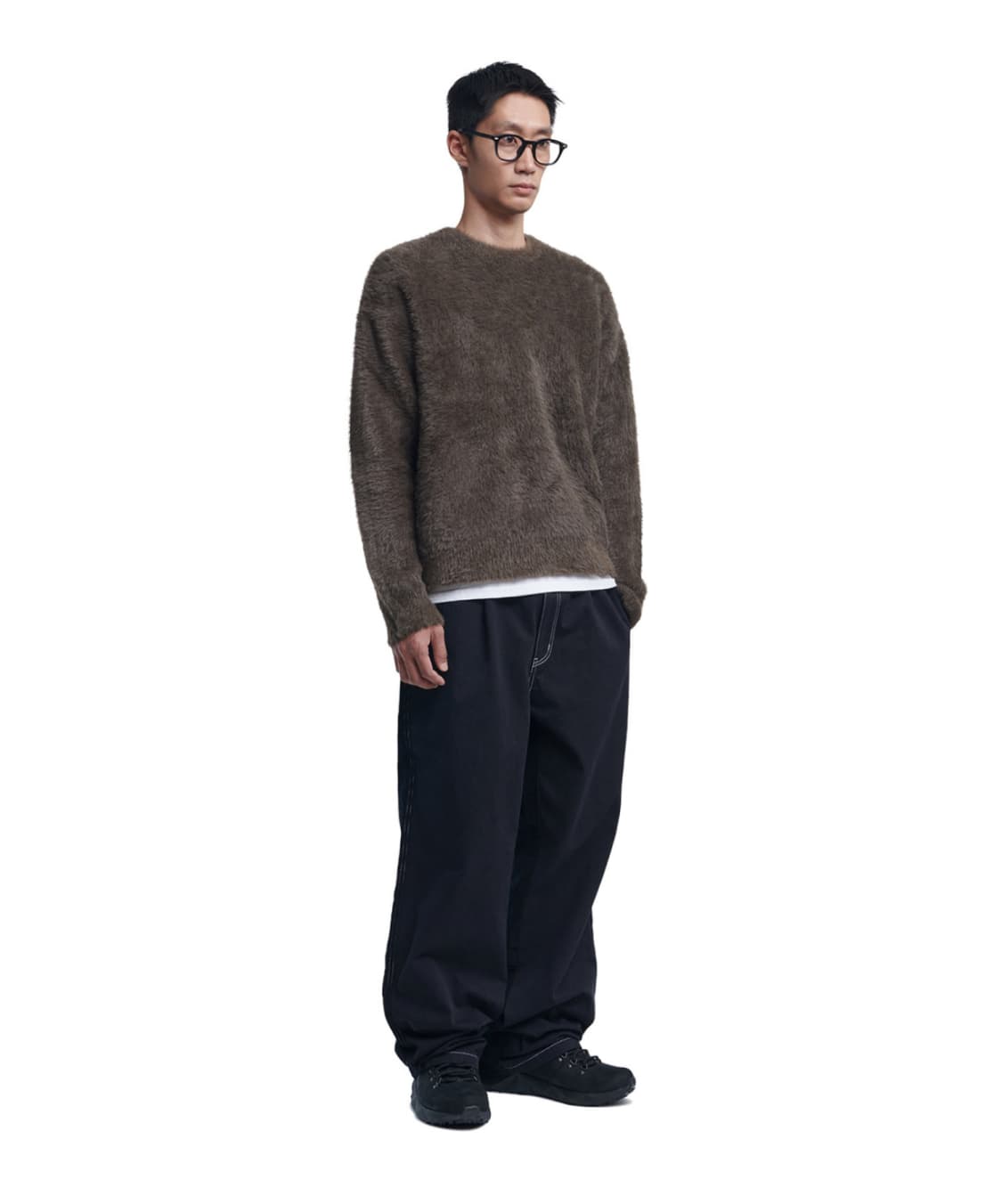 노매뉴얼 CROPPED HAIRY KNIT brown 상품이미지2