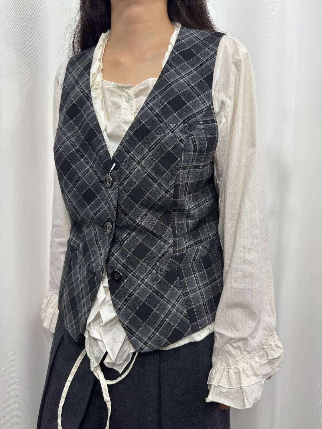 enjoy check vest 상품이미지2