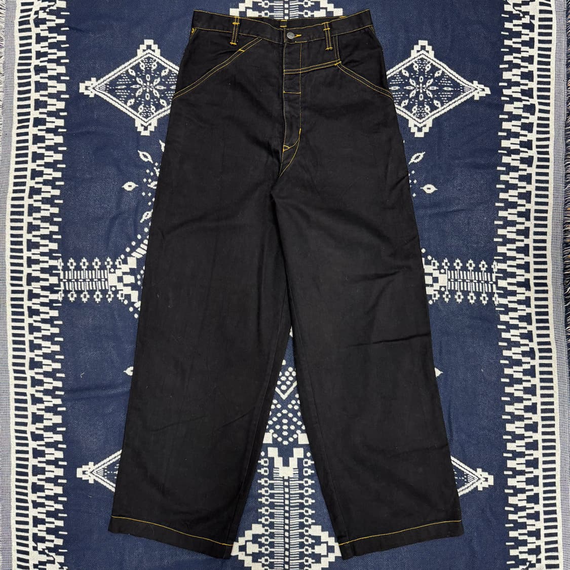 JAMI 옐로우 스티치 지퍼 와이드 벌룬 팬츠 상품이미지3