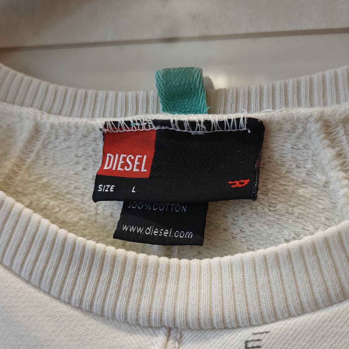 00s 디젤 맨투맨 스웻셔츠 미니멀 스웻셔츠 화이트 L 상품이미지4