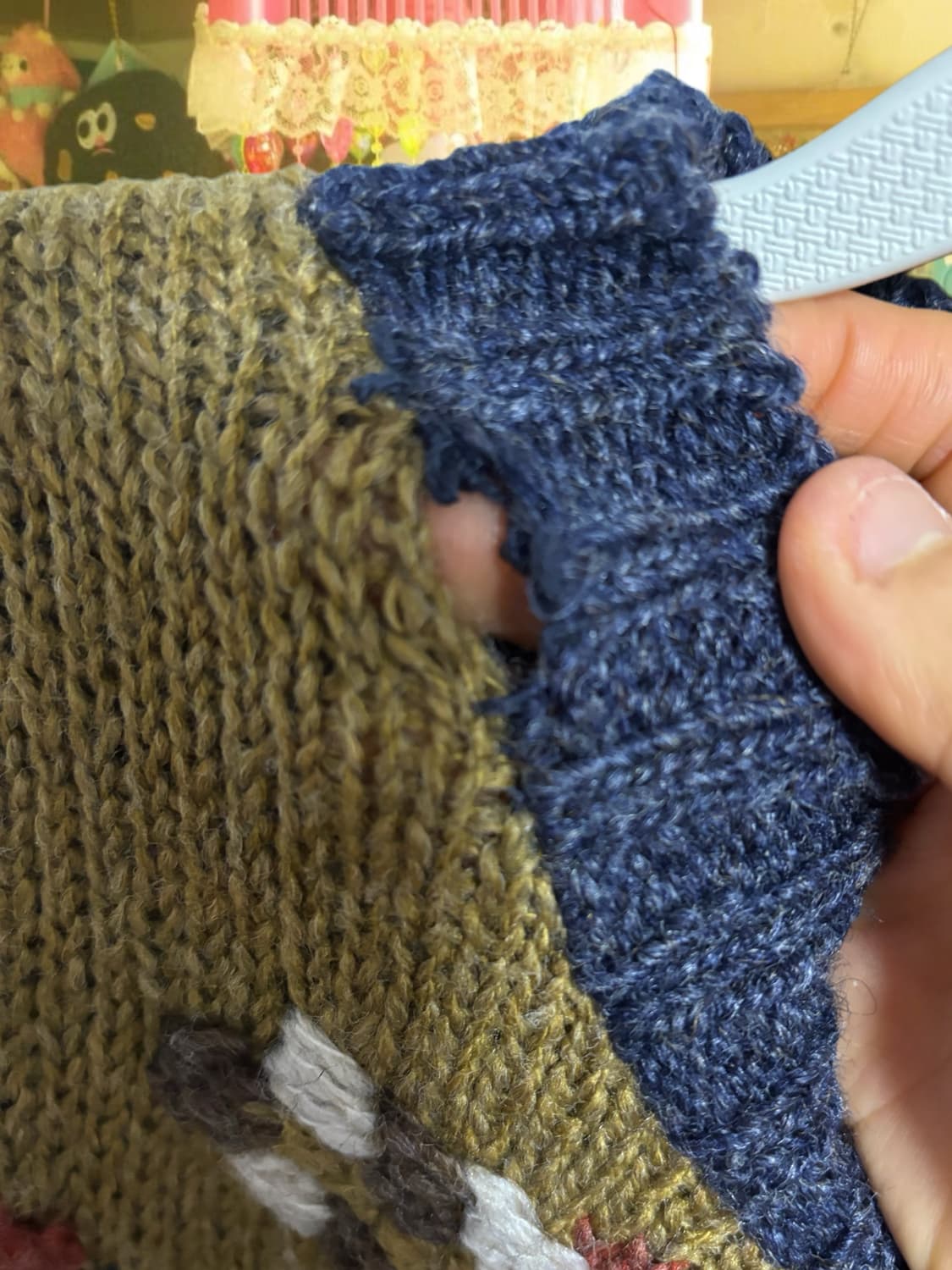 빈티지 오버핏 패치워크 니트 상품이미지3