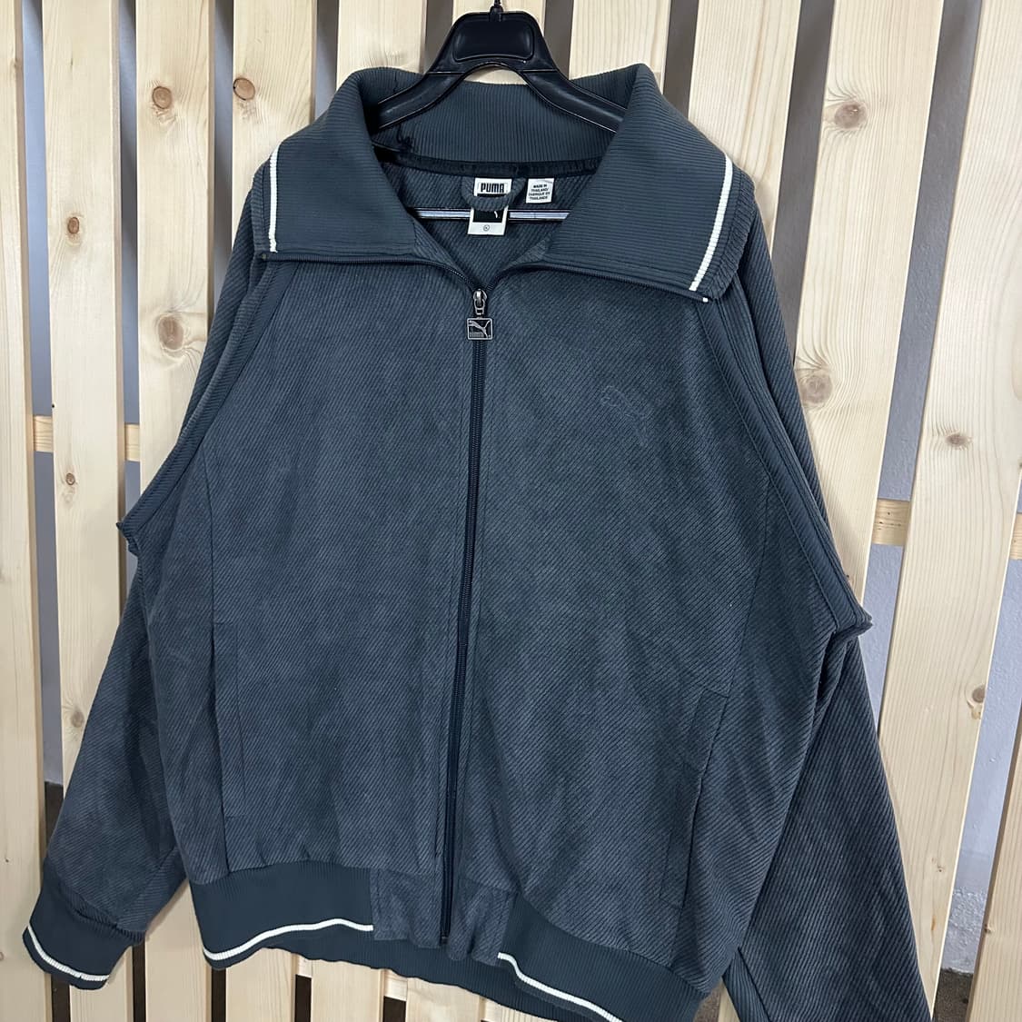 (XL) 퓨마 그레이 코듀로이 골덴 져지 트랙탑 상품이미지2