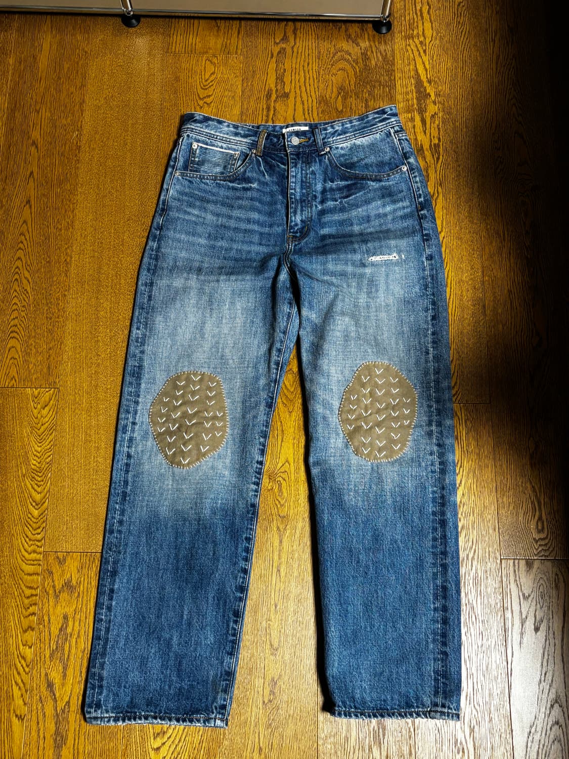 쿠스너프 하트 사시코 데님 팬츠 상품이미지1