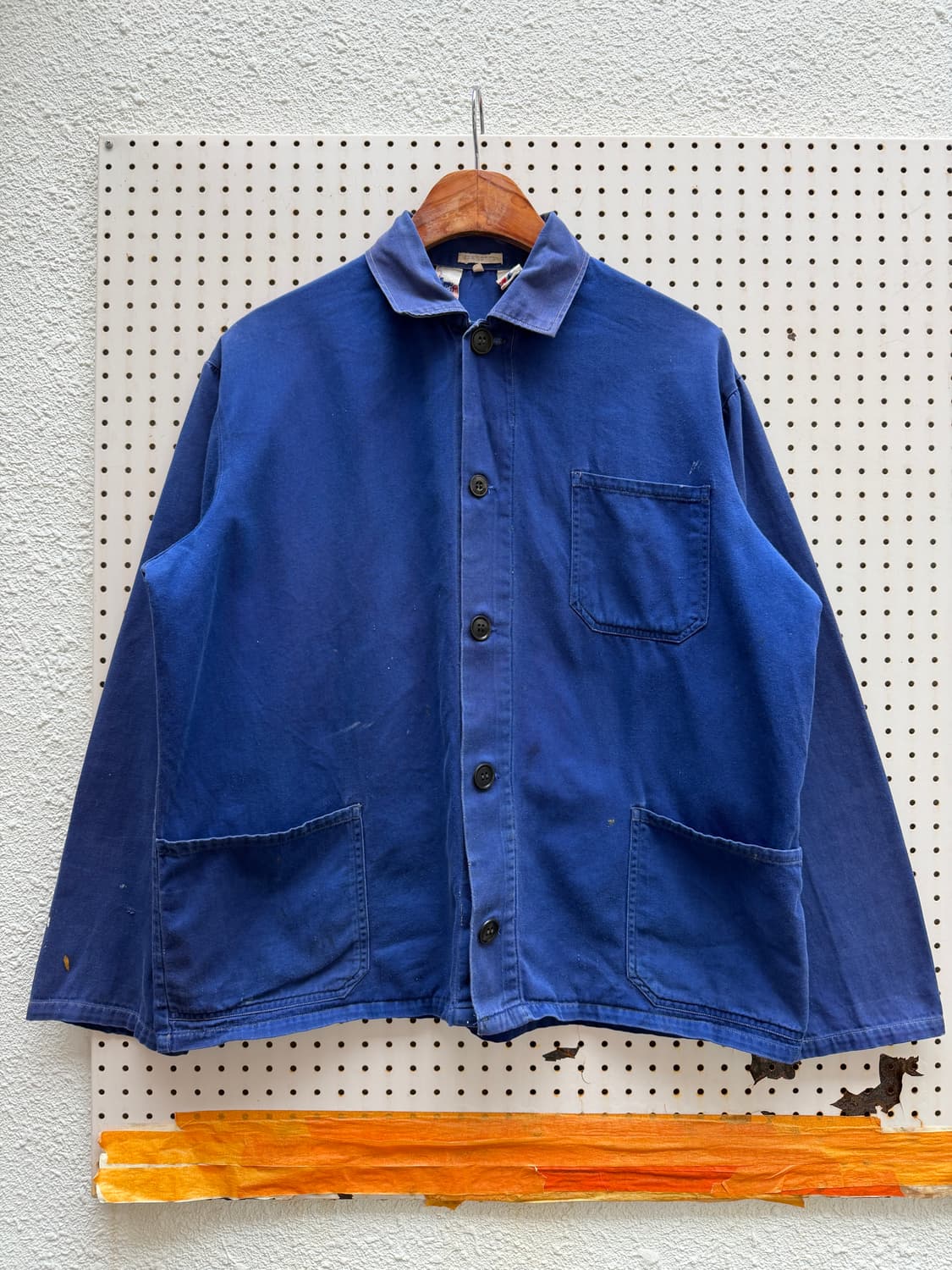 1970s FRIENDSHIP INDIGO BLUE 페이드 프렌치워크자켓 상품이미지1