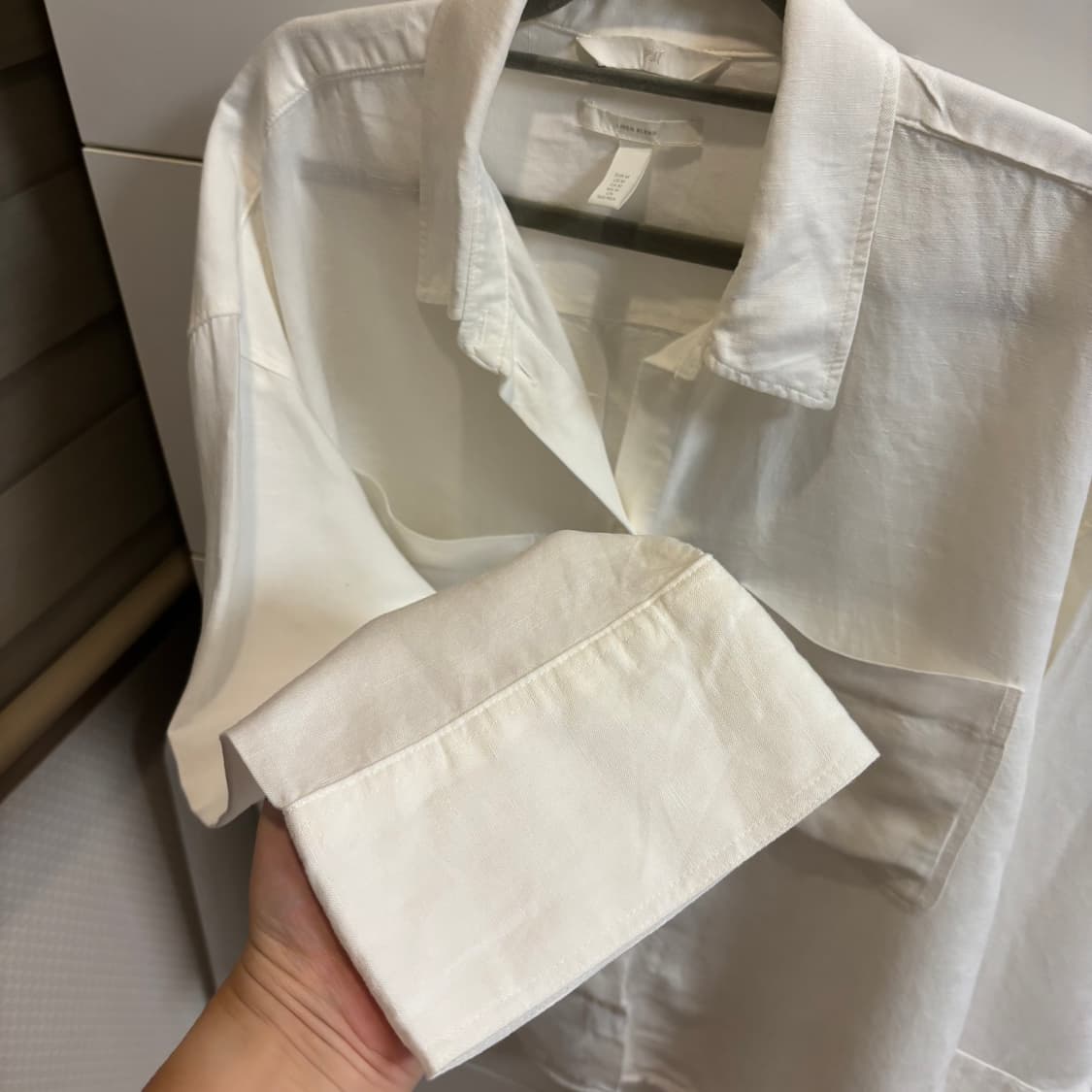 h&m 린넨 오버핏 여리여리 화이트 셔츠 상품이미지7