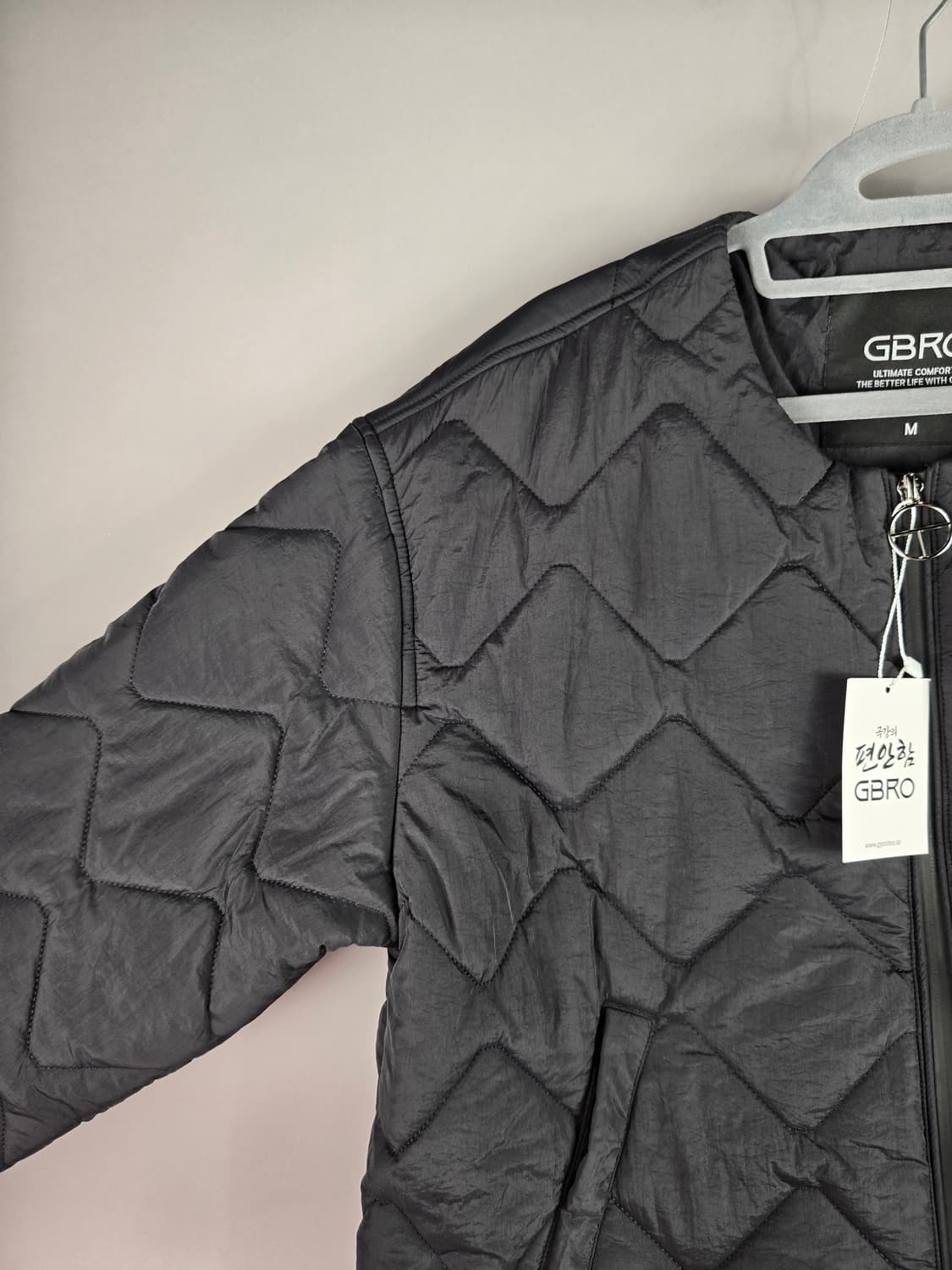 [무료배송]새상품 GBRO 짐브로 M 남성 퀼팅 깔깔이 패딩 점퍼 블랙 상품이미지4