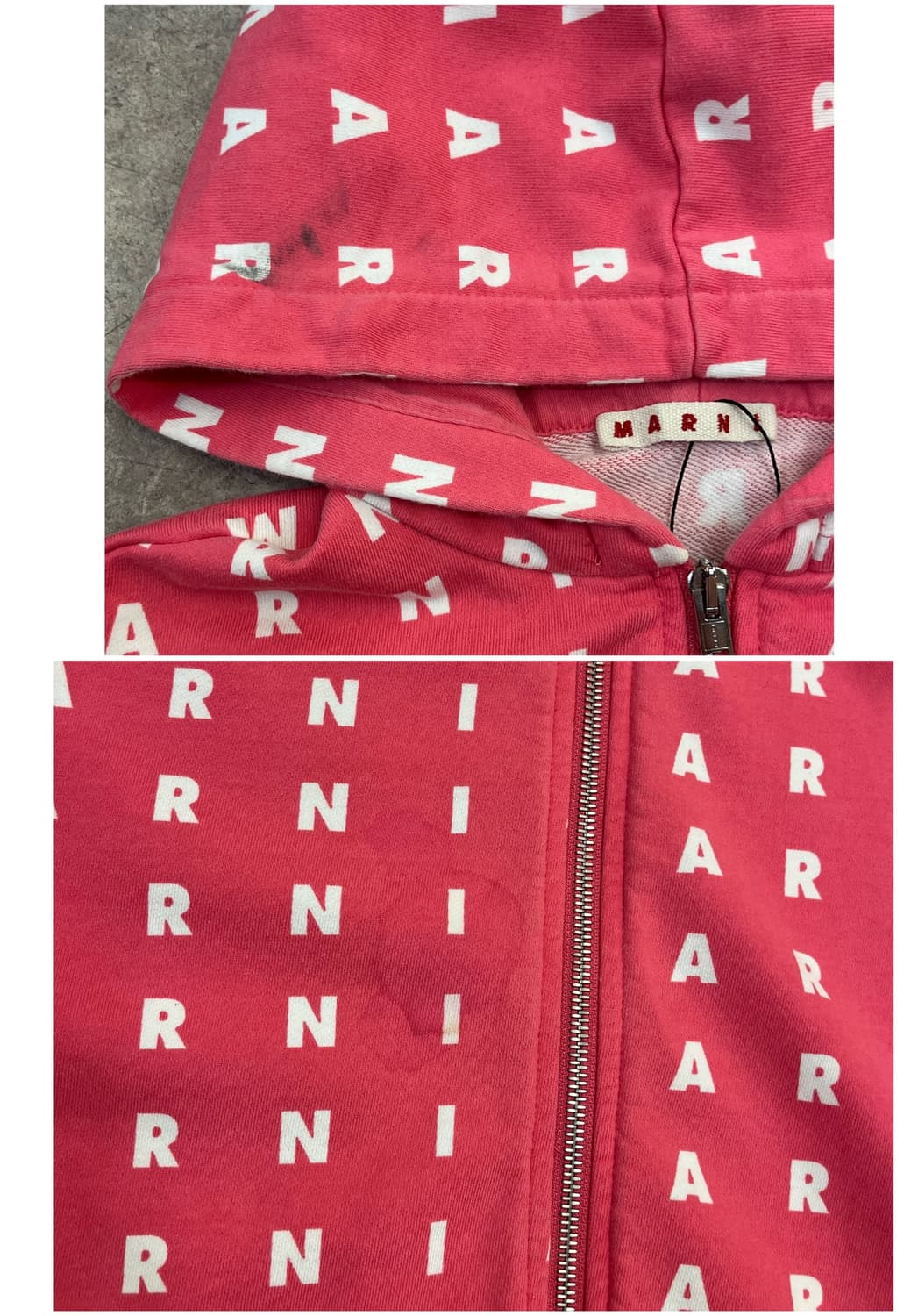 마르니 로고 프린트 후드집업 핑크 키즈 14 #csz3759 상품이미지5