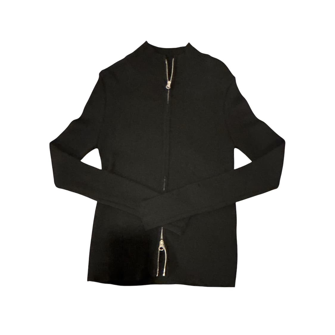 블랙업 골지 니트 집업 상품이미지2