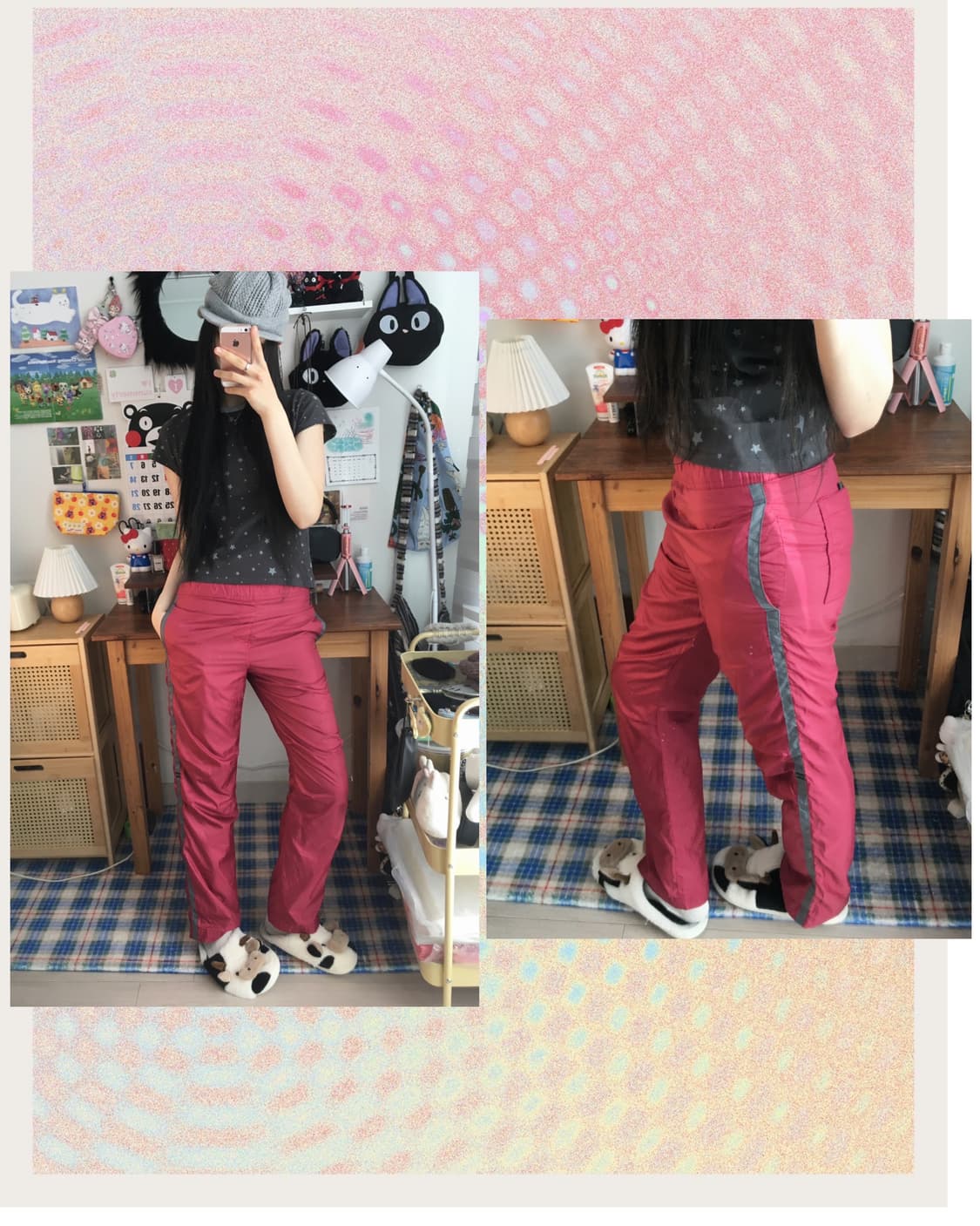vintage nylon training pants dark pink 상품이미지1