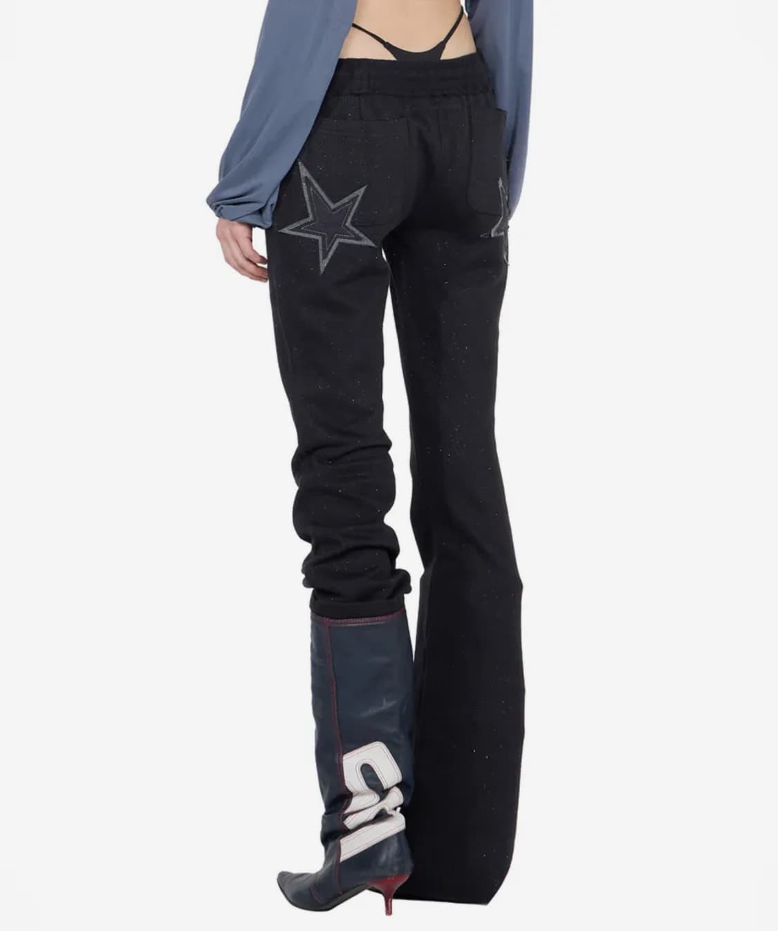 Glitter Boots Cut Sweatpants Black 상품이미지1