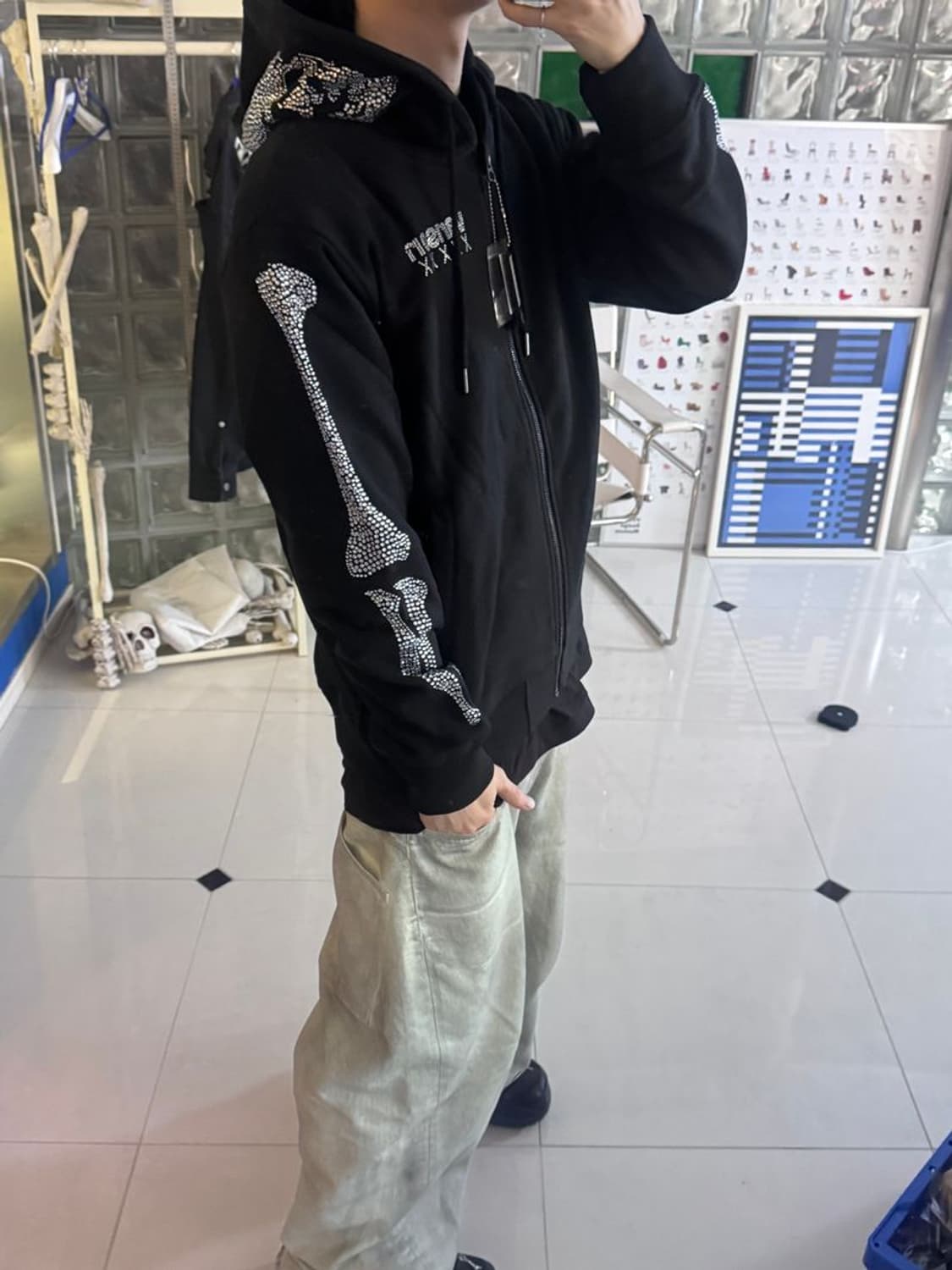 50TH STONE ZIP HOOD 스톤 지퍼 후드티 NVSZ-2411 상품이미지4